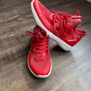 Reebok Red and White Athletic Sneakers